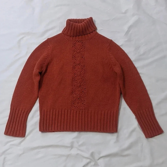 The Limited Cable Knit Turtleneck Sweater, Color Salmon Size XL - Picture 1 of 12